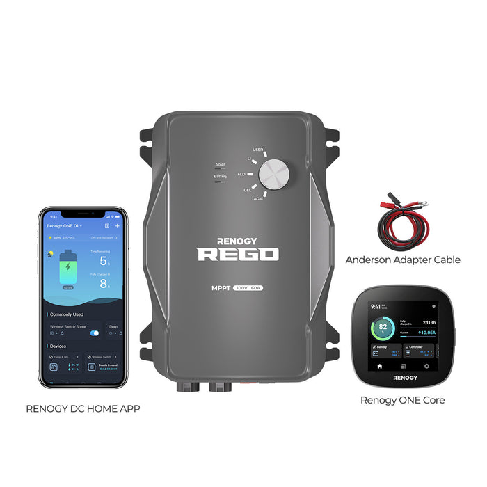 Renogy REGO 12V 60A MPPT Solar Charge Controller w/ Renogy ONE Core Details