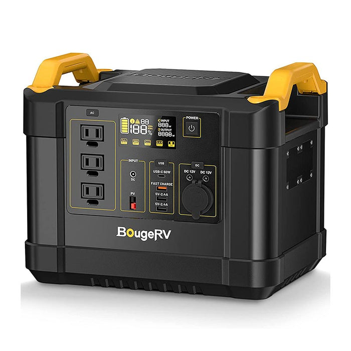 Buy BougeRV FORT 1000 1,120Wh / 1,200W LiFePO4 Portable Power Station / Generator Bundle | ISE120N (Without Portable Solar Panel, Without Carrying Bag And Without Folding Hand Truck)