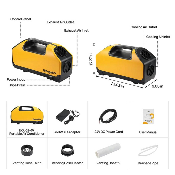 Explore BougeRV Portable Air Conditioner & FORT 1500 1456Wh Power Station Features