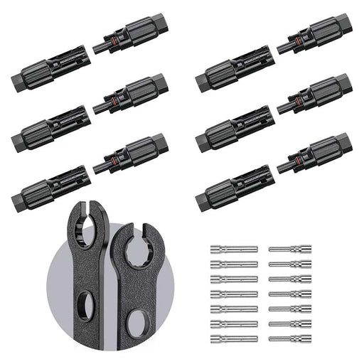 Buy BougeRV 12 PCS Solar Connectors with Spanners 6 Pairs Male/Female | IRV014-B021 (8AWG)
