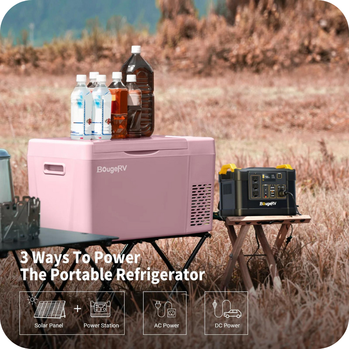 BougeRV 12V 23 Quart Colorful Pink Portable Fridge | E0401-02213 With Discount