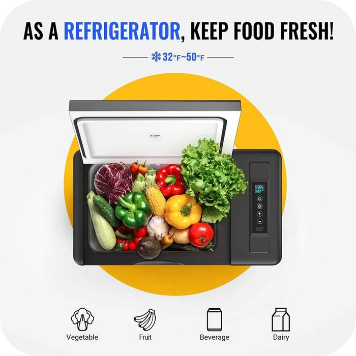 BougeRV 12V 23 Quart (22L) Portable Fridge For Travel Black | E0401-02204 Available Now