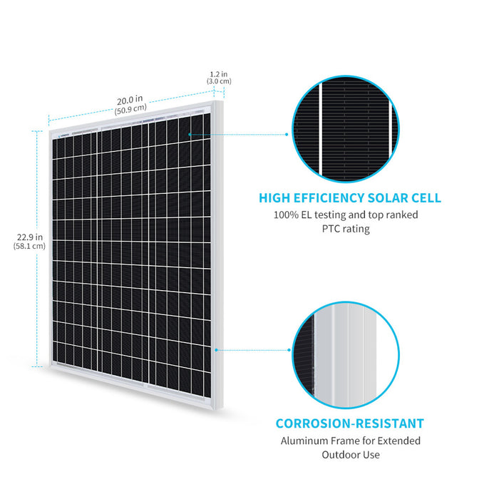 Shop Renogy 50 Watt 12 Volt Monocrystalline Solar Panel Online