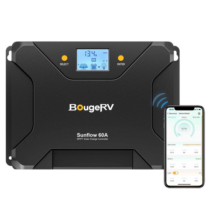 Featured BougeRV 200W 12V 9BB Mono Solar Panel with Solar Charge Controller Kits