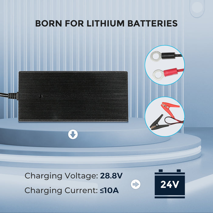 Renogy 24V 10A AC-to-DC LFP Portable Battery Charger Available Now