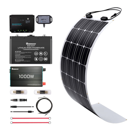 Buy Renogy 100W 12V General Off-Grid Solar Kit W/ 1*100W Flexible Panels (Customizable) (Wanderer 10A PWM Charge Controller)
