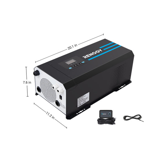 Buy Renogy 3000W 12V Pure Sine Wave Inverter Charger w/ LCD Display (w/ 4 x 100Ah Lithuim Battery w/ BT)
