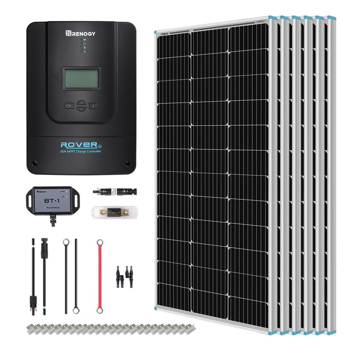 Lowest Price for Renogy 600W 12V/24V Monocrystalline Solar Premium Kit w/Rover 60A Charger Controller