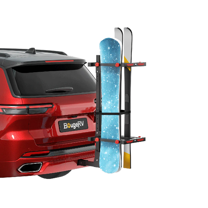 Best Price for BougeRV Hitch Ski Snowboard Rack with Security Lock(Fit for 2" Receiver) | IRK027