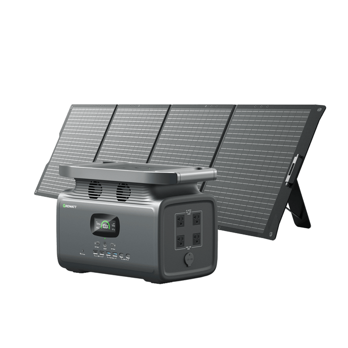 Buy Growatt 1512Wh / 2000W Portable Solar Generator | INFINITY 1500 + 200W Solar Panels (1 x 200W)