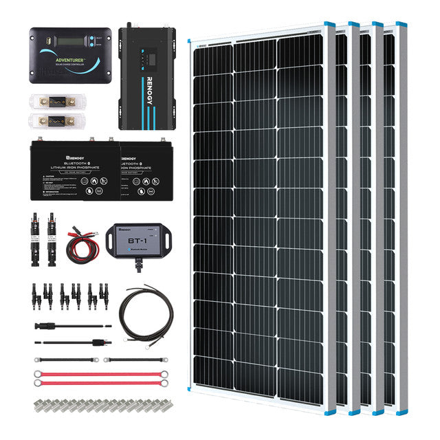 Buy Renogy 400W 12V General Off-Grid Solar Kit W/ 4*100W Rigid Panels (Customizable) (Wanderer Li 30A PWM W/ LCD & BT1 Module)