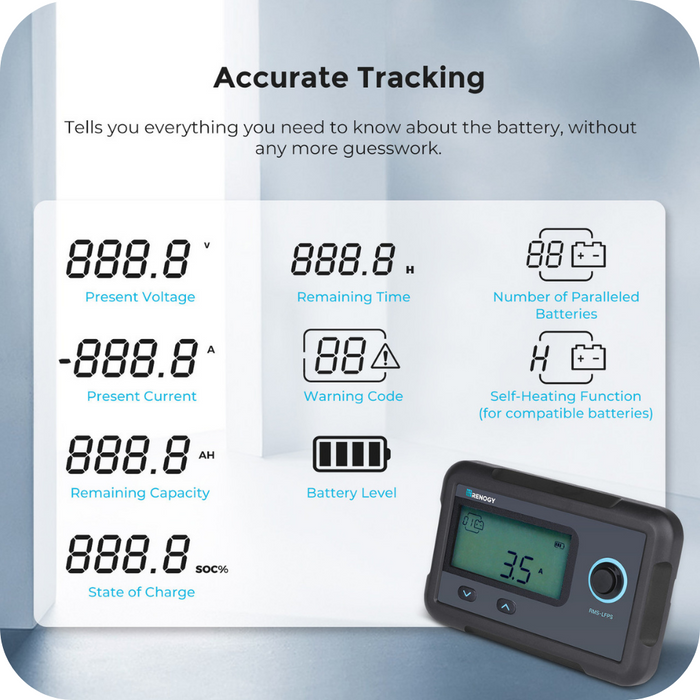 Renogy Monitoring Screen for Smart Lithium Battery Series Available Now