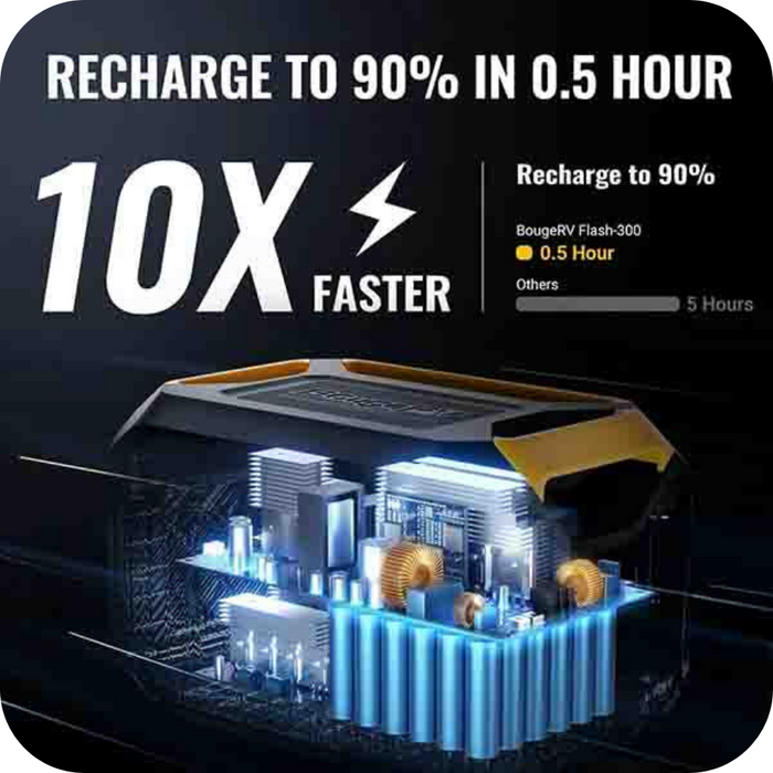 BougeRV 286Wh Flash300 Fast Charging Power Station | ISE115 Available Now