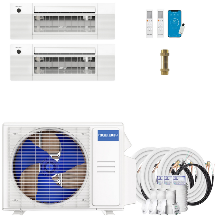 Buy MRCOOL DIY 4th Gen 2-Zone Mini Split Bundle: 36K BTU Ductless Air Conditioner & Heat Pump with 30K (12K + 18K) Ceiling Air Handlers, 91 ft. Total Lineset (16 + 25 + 50), Coupler and Install Kit | DIYM236HPC00C06