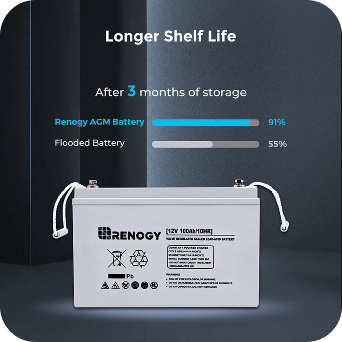 Buy Renogy Deep Cycle AGM Battery 12 Volt 100Ah (4 Batteries)