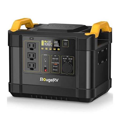 Purchase BougeRV FORT 1000 1120Wh / 1200W LiFePO4 Portable Solar Generator Kit w/30 Quart Portable Fridge