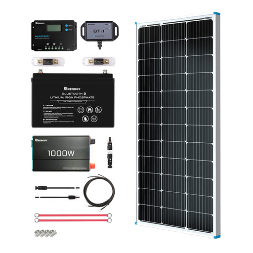 Buy Renogy 100W 12V General Off-Grid Solar Kit W/ 1*100W Rigid Panels (Customizable) (Wanderer 10A PWM Charge Controller)