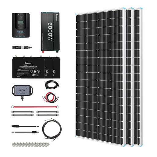Buy Renogy 600W 12V General Off-Grid Solar Kit W/ 3*200W Rigid Panels (Customizable) (Rover 60A MPPT W/ LCD & BT2 Module)