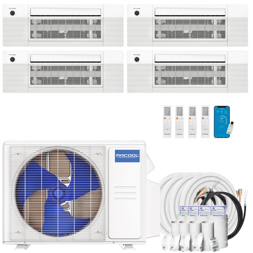 Buy MRCOOL DIY 4th Gen 4-Zone Mini Split Bundle: 36K BTU Ductless Air Conditioner & Heat Pump with 42K (9K + 9K + 12K + 12K) Ceiling Air Handlers, 98 ft. Total Lineset (16 + 16 + 16 + 50), and Install Kit | DIYM436HPC02C04