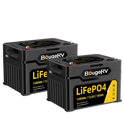 Buy BougeRV 12V 1280Wh/100Ah LiFePO4 Battery | ISE176 (2 Packs)