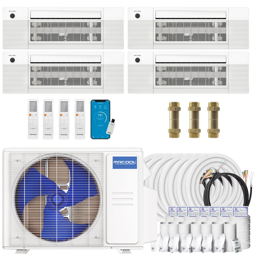 Buy MRCOOL DIY 4th Gen 4-Zone Mini Split Bundle: 36K BTU Ductless Air Conditioner & Heat Pump with 36K (9K + 9K + 9K + 9K) Ceiling Air Handlers, 214 ft. Total Lineset (16 + 16 + 16 + 16 + 50 + 50 + 50), Couplers and Install Kit | DIYM436HPC00C80