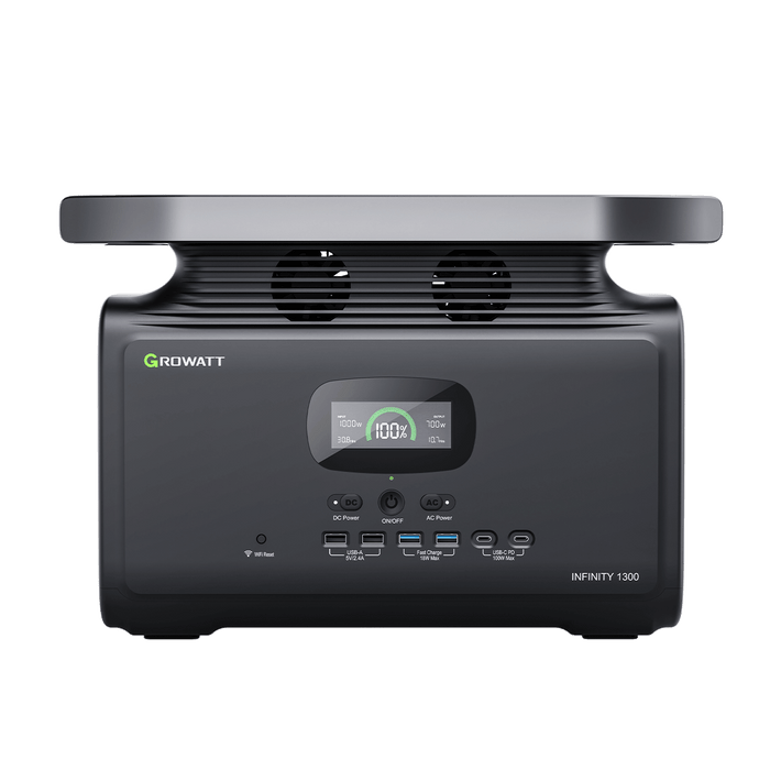 Growatt 1382Wh / 1800W LiFePO4 Portable Solar Generator | INFINITY 1300 + 200W Solar Panels Highlights