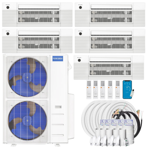 Buy MRCOOL DIY 4th Gen 5-Zone Mini Split Bundle: 48K BTU Ductless Air Conditioner & Heat Pump with 48K (9K + 9K + 9K + 9K + 12K) Ceiling Air Handlers, 99 ft. Total Lineset (16 + 16 + 16 + 16 + 35), and Install Kit | DIYM548HPC01C02