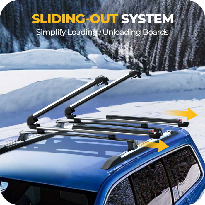 Best Price for BougeRV Lockable T Slot Ski & Snowboard Racks (Only Fits Crossbars with T-Track) | IRK024