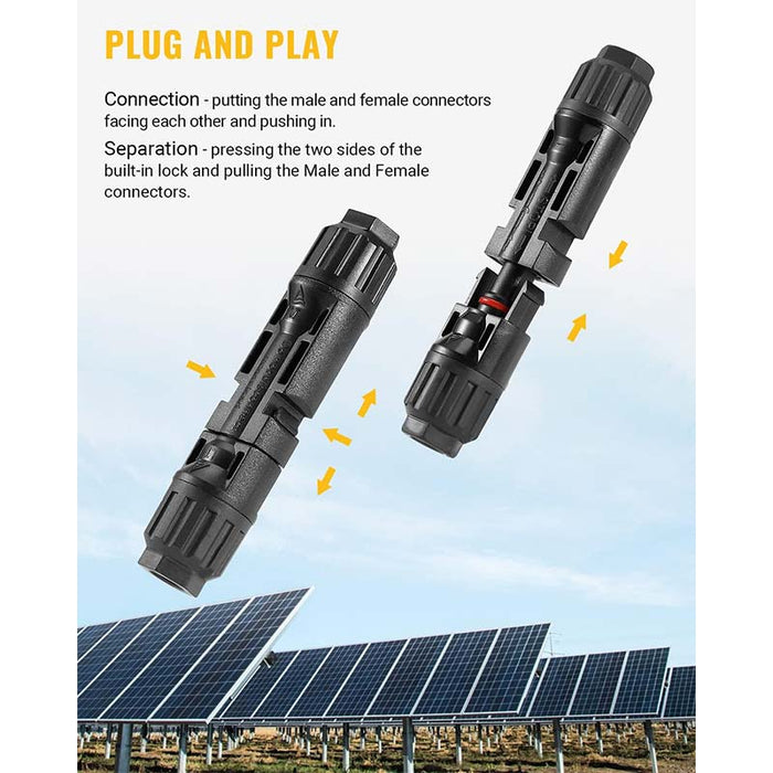 BougeRV 12 PCS Solar Connectors with Spanners 6 Pairs Male/Female | IRV014-B021 Product Image