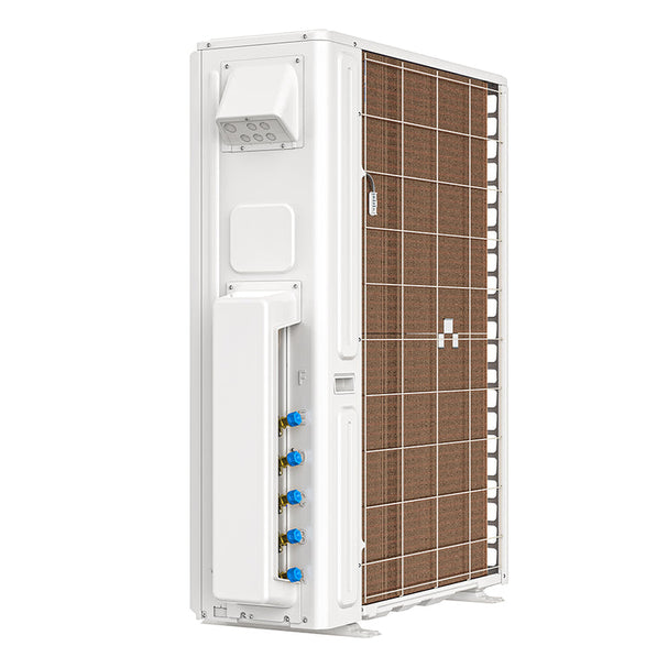 Back View of Condenser For MRCOOL DIY 4th Gen 4-Zone Mini Split Bundle: 48K BTU Ductless Air Conditioner & Heat Pump with 51K (9K + 9K + 9K + 24K) Wall Air Handlers, 200 ft. Total Lineset (25 + 25 + 50 + 50 + 50), Coupler and Install Kit | DIYM448HPW08C381