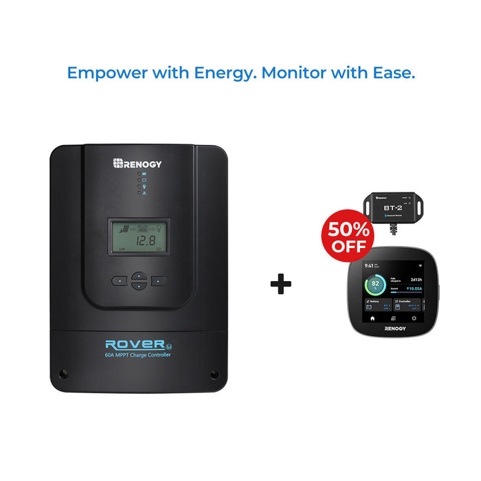 Explore Renogy Rover 60 Amp MPPT Solar Charge Controller (BT-1 & Renogy ONE Core option included) Features