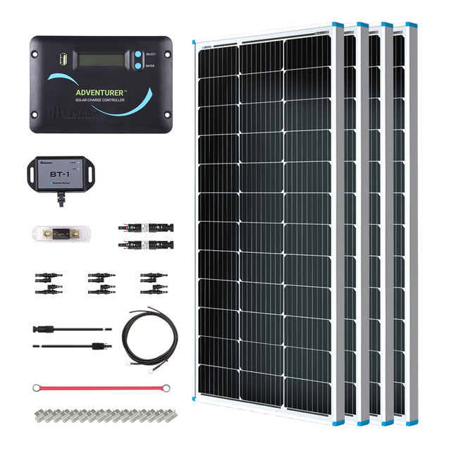 Buy Renogy 400W 12V General Off-Grid Solar Kit W/ 4*100W Rigid Panels (Customizable) (Adventurer LI- 30A PWM W/ LCD & BT1 Module And 2*12V 100Ah Self-Heating LiFePO4 Battery W/ BT2 Module)