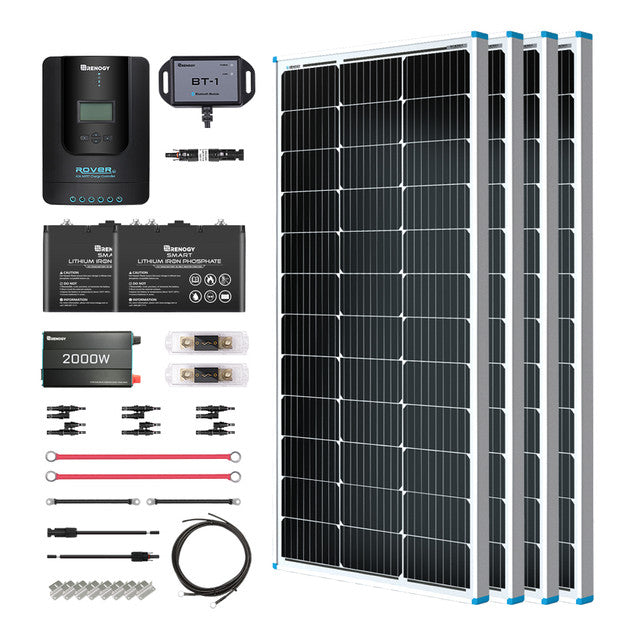 Buy Renogy 400W 12V General Off-Grid Solar Kit W/ 4*100W Rigid Panels (Customizable) (Adventurer LI- 30A PWM W/ LCD & BT1 Module)