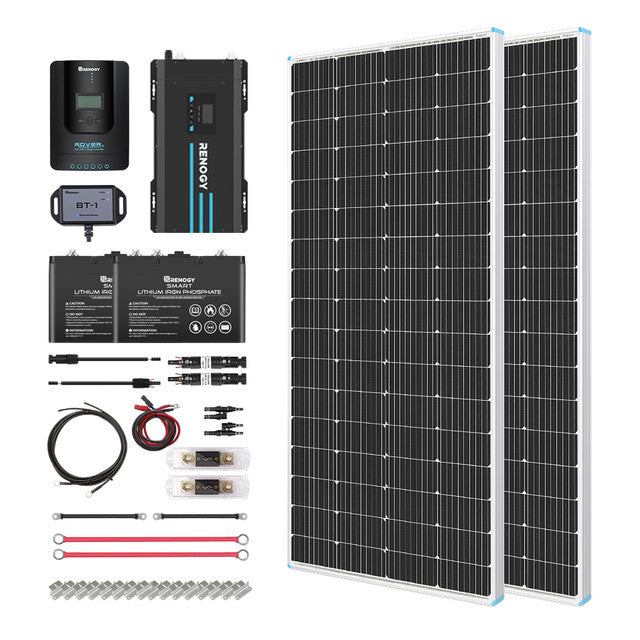 Buy Renogy 400W 12V General Off-Grid Solar Kit W/ 2*200W Rigid Panels (Customizable) (Adventurer LI- 30A PWM W/ LCD & BT1 Module)