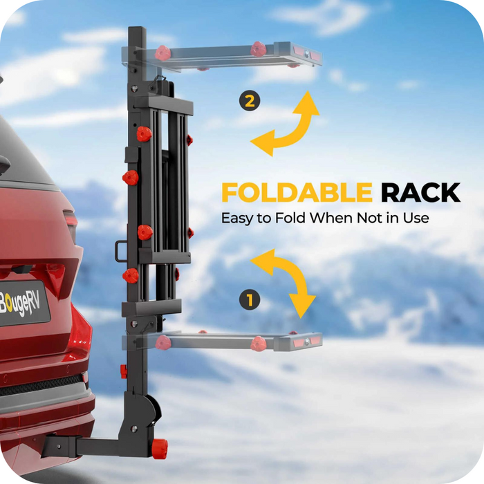 Purchase BougeRV Hitch Ski Snowboard Rack with Security Lock(Fit for 2" Receiver) | IRK027
