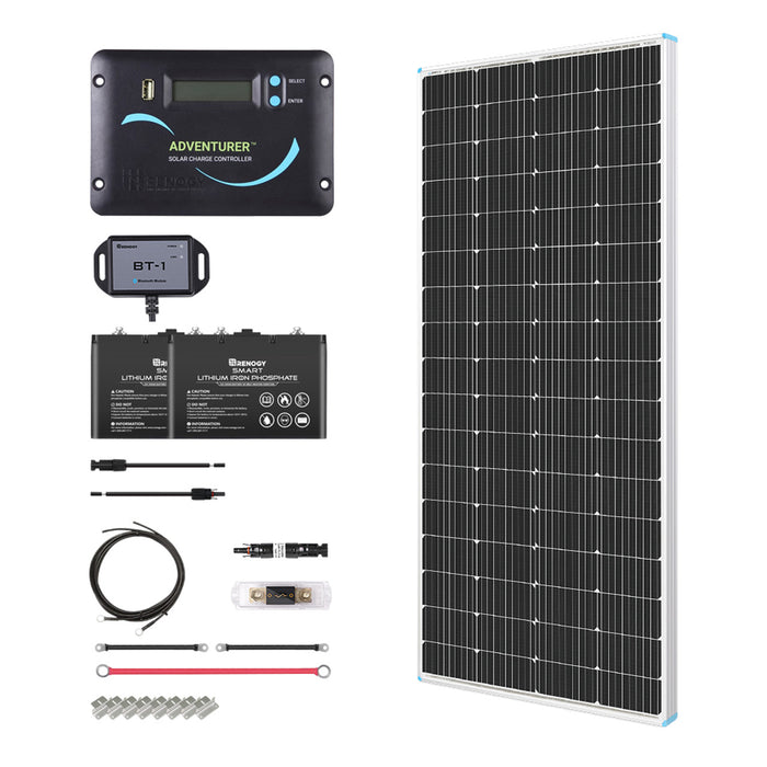 Buy Renogy 200W 12V General Off-Grid Solar Kit W/ 1*200W Rigid Panels (Customizable) (Rover 20A MPPT W/ LCD & BT1 Module)