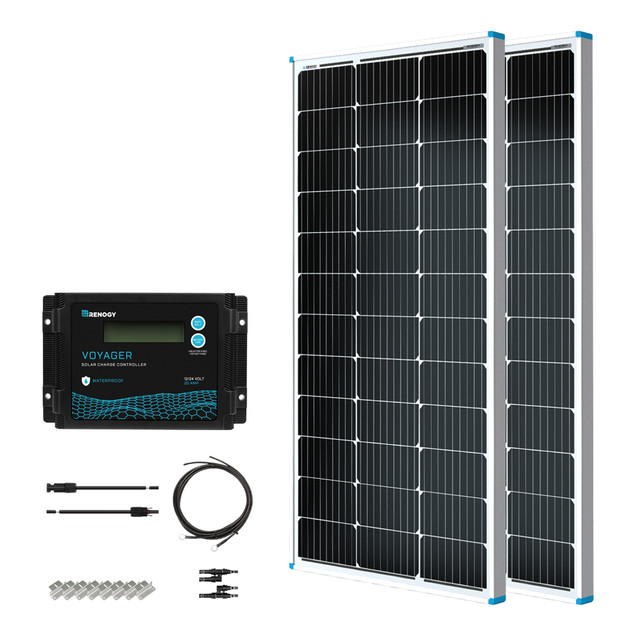 Buy Renogy 200W 12V General Off-Grid Solar Kit W/ 2*100W Rigid Panels (Customizable) (Rover 20A MPPT W/ LCD & BT1 Module)