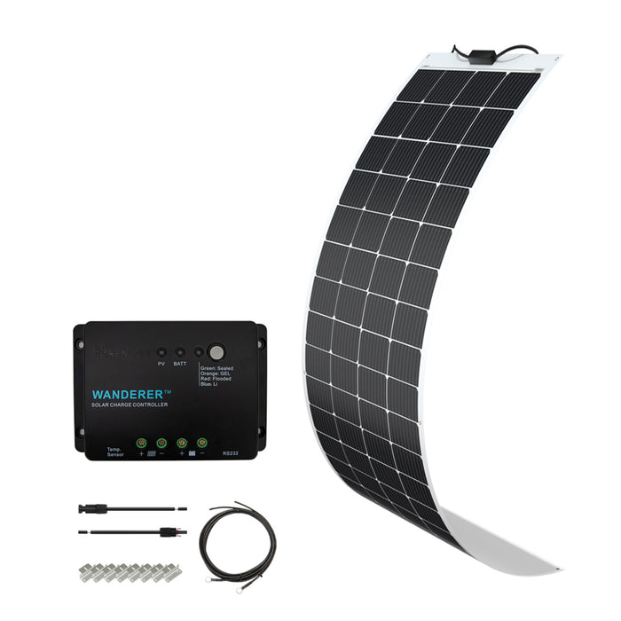 Buy Renogy 200W 12V General Off-Grid Solar Kit W/ 1*200W Flexible Panels (Customizable) (Wanderer Li 30A PWM W/LCD & BT1 Module And 2*12V 100Ah LiFePO4 Battery W/ Built-In Bluetooth)