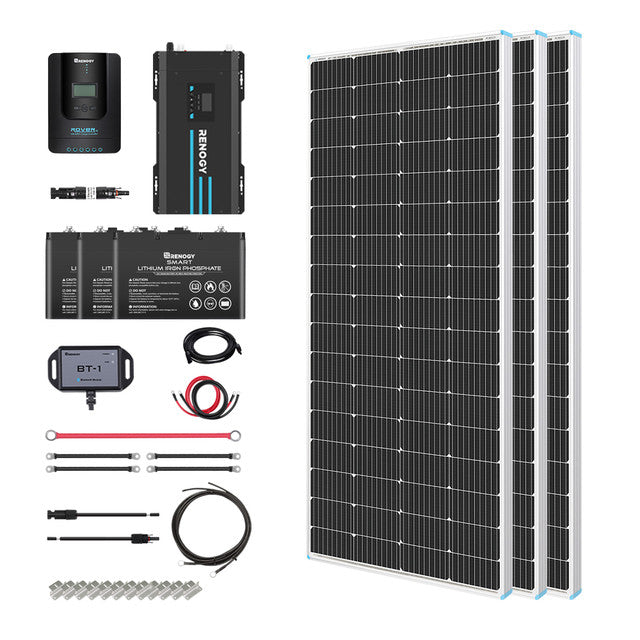 Buy Renogy 640W 24V General Off-Grid Solar Kit W/ 2*320W Rigid Panels (Customizable) (REGO 60A MPPT Built-In Bluetooth And 3*12V 100Ah Self-Heating LiFePO4 Battery W/ BT2 Module)