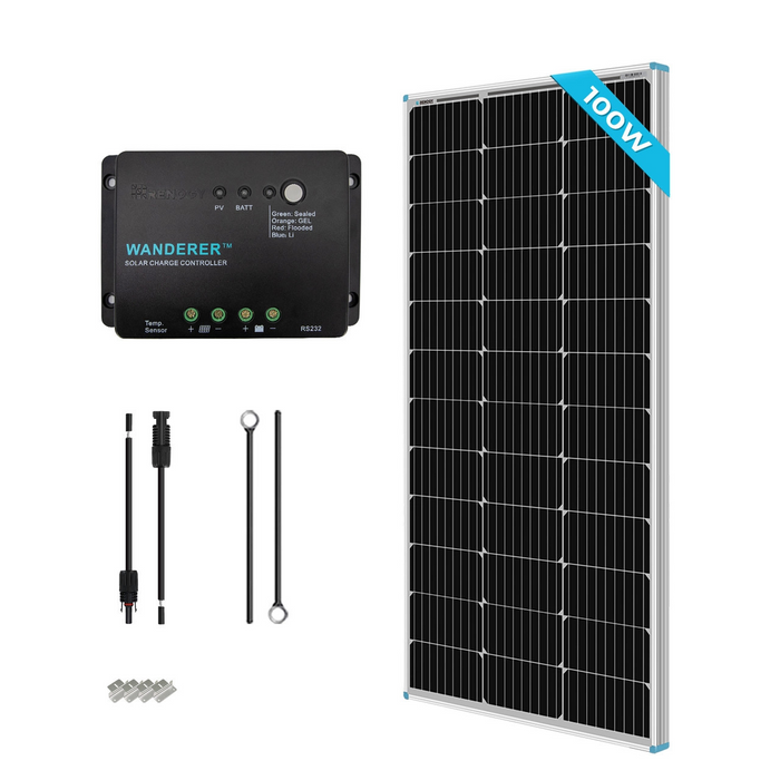 Renogy 100W 12V General Off-Grid Solar Kit W/ 1*100W Rigid Panels (Customizable)