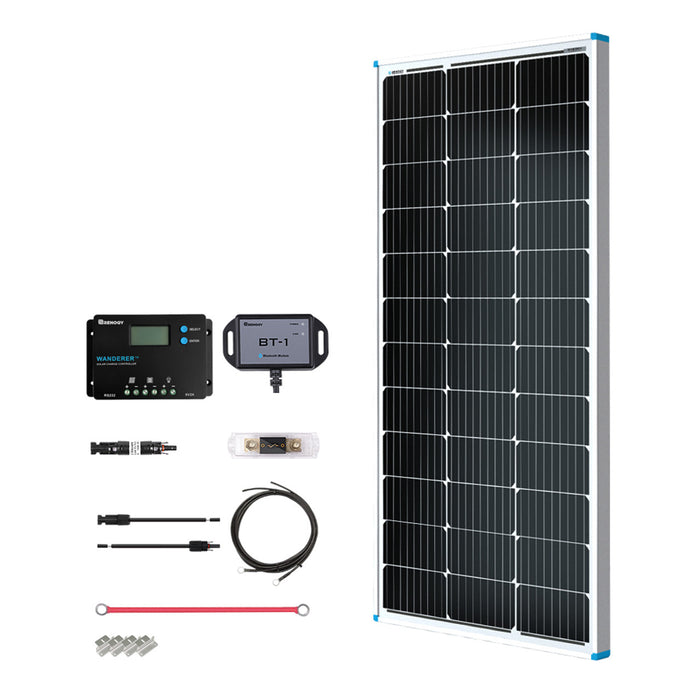 Buy Renogy 100W 12V General Off-Grid Solar Kit W/ 1*100W Rigid Panels (Customizable) (Wanderer 10A PWM Charge Controller And 12V 100Ah Self-Heating LiFePO4 Battery W/ BT2 Module)