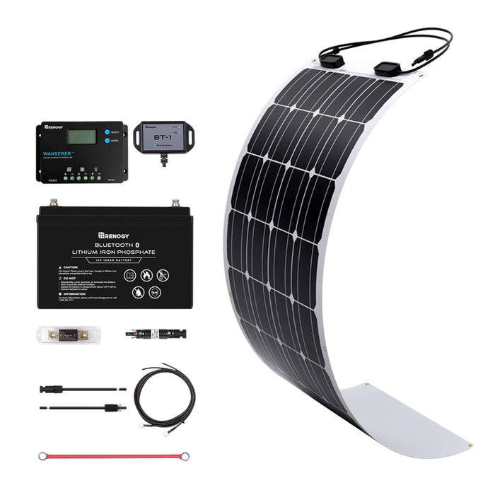Buy Renogy 100W 12V General Off-Grid Solar Kit W/ 1*100W Flexible Panels (Customizable) (Voyager 10A PWM Waterproof Charge Controller)