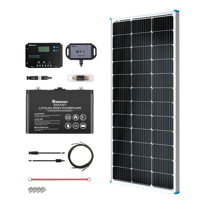 Buy Renogy 100W 12V General Off-Grid Solar Kit W/ 1*100W Rigid Panels (Customizable) (Voyager 10A PWM Waterproof Charge Controller)