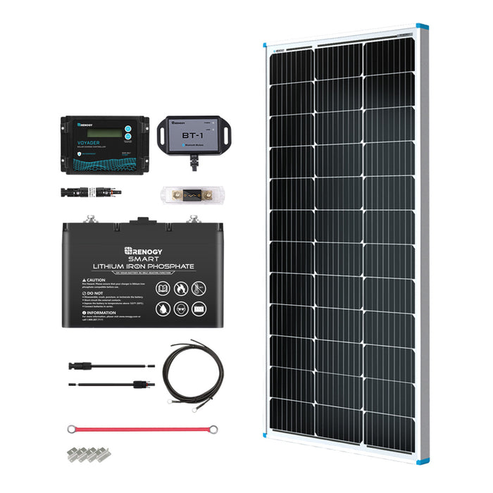 Buy Renogy 100W 12V General Off-Grid Solar Kit W/ 1*100W Rigid Panels (Customizable) (Wanderer LI 30A PWM W/ LCD & BT1 Module)