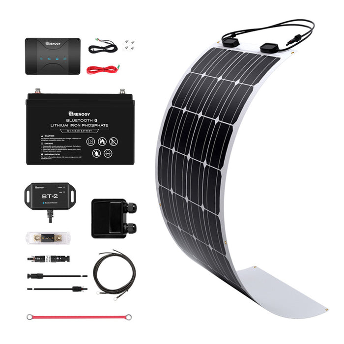 Renogy 100W 12V Solar RV Kit (Customizable) Details