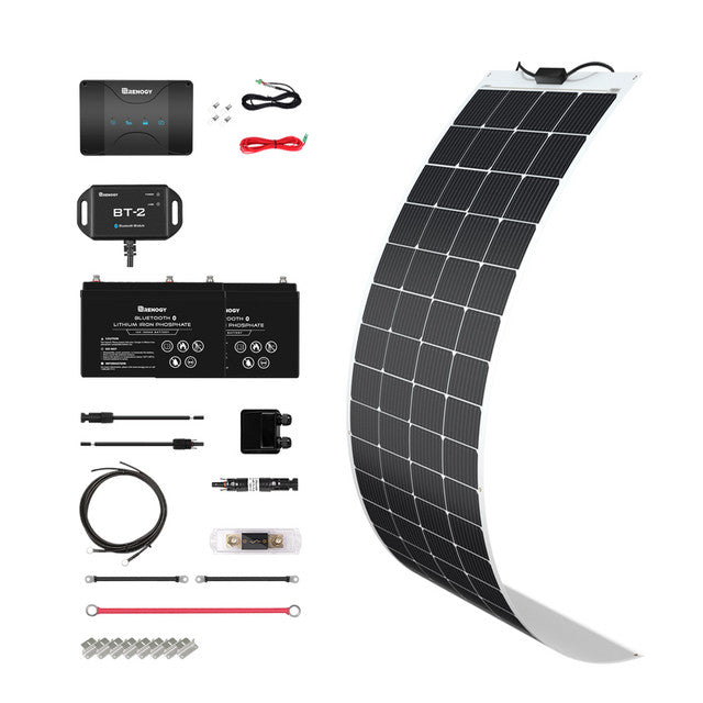 Buy Renogy 200W 12V Solar RV Kit (Customizable) (1*200W 12V Flexible Solar Panel, 2*12V 100Ah Self-Heating LiFePO4 Battery W/ BT2 Module And 1000W 12V Pure Sine Wave Inverter)
