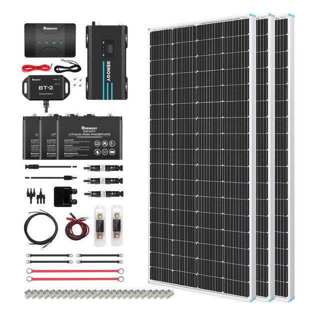 Buy Renogy 600W 12V Solar RV Kit (Customizable) (3*200W 12V Flexible Solar Panel And 3*12V 100Ah Self-Heating LiFePO4 Battery W/BT2 Module)