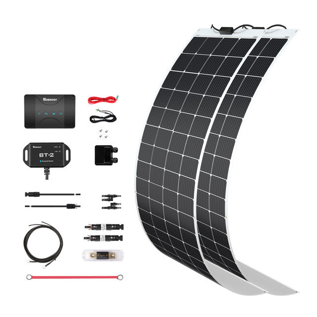 Buy Renogy 400W 12V Solar RV Kit (Customizable) (2*200 12V Rigid Solar Panel And 2*12V 100Ah Self-Heating LiFePO4 Battery W/ BT2 Module)