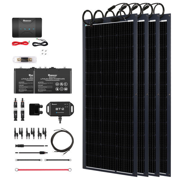 Buy Renogy 400W 12V Solar RV Kit (Customizable) (4*100 12V Semi-Flexible Solar Panel (Black Division))