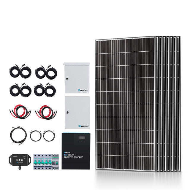 Buy Renogy 1200W/2500W/4800W Tiny House Home Cabin Kit (Customizable) (2500W (8*320W Solar Panel), 12V 200Ah Core Series Deep Cycle Lithium Battery And Roof Mount Brackets)